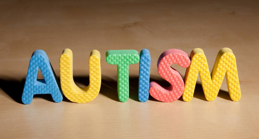 autismo, scritta multi colore